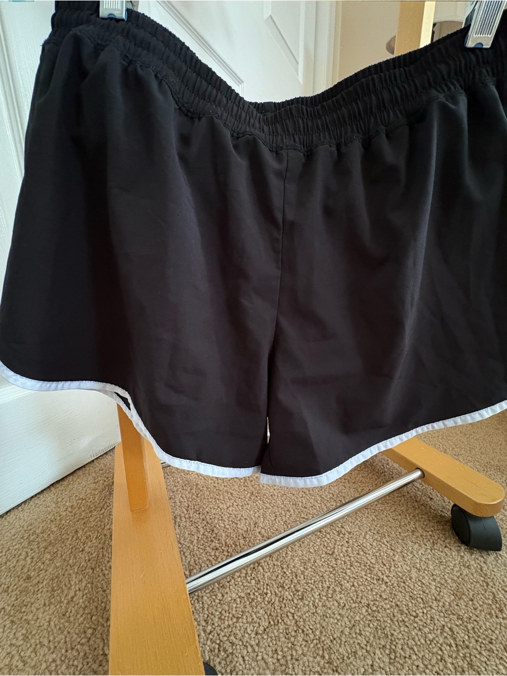 Champion Black Athletic Shorts with White Trim